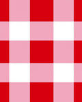 Classic Red White Checked Pattern Rug