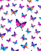 Vibrant Multi Colored Butterfly Pattern Rug