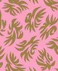 Pink and Gold Abstract Foliage Rug