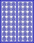 Blue Floral Geometric Pattern Rug