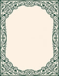 Elegant Swirls Botanical Border Rug