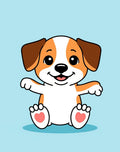 Cartoon Dog Paw Print Pattern Rug