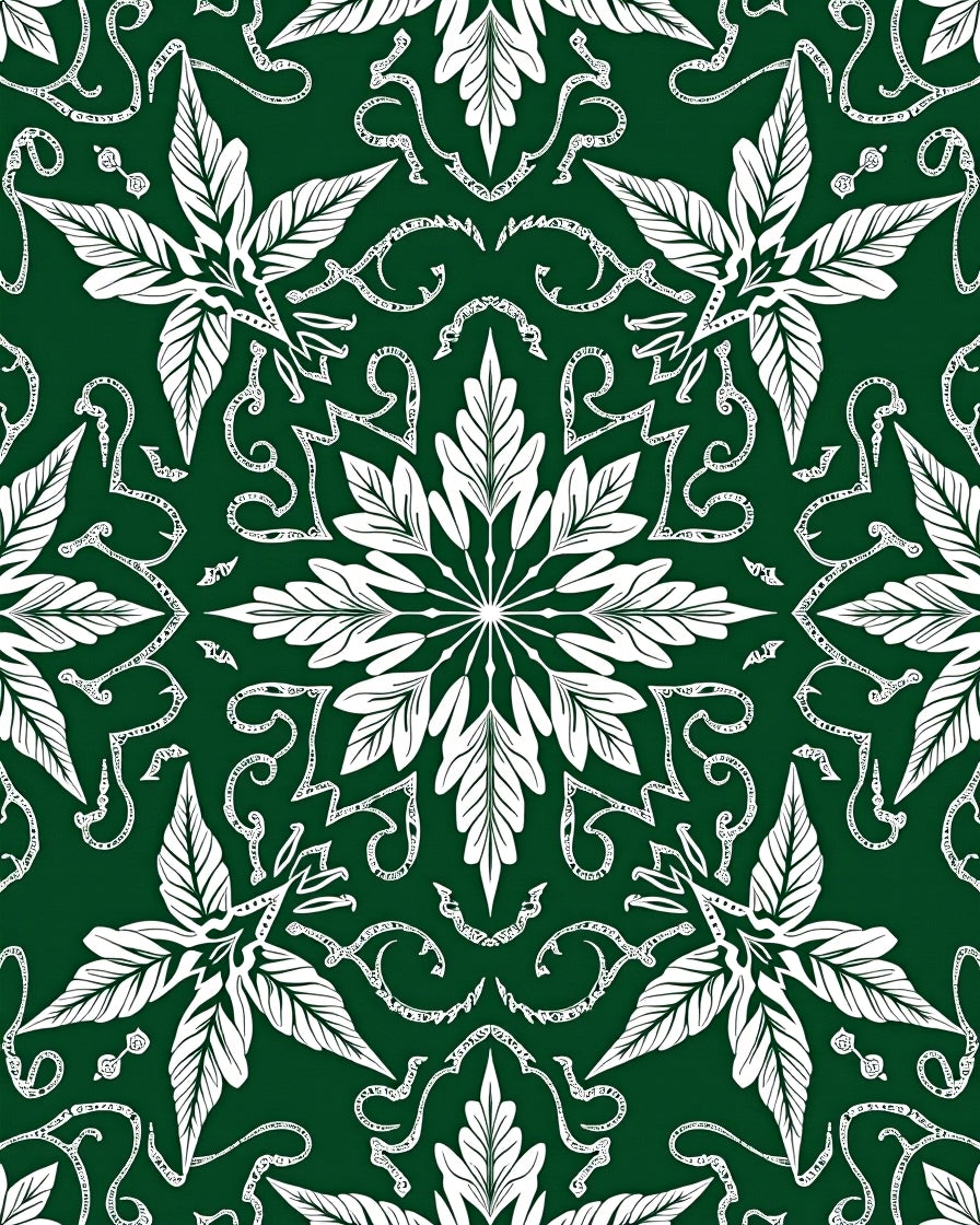 Symmetrical Floral Leaf Pattern Design Rug