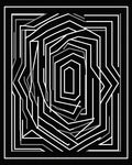 Modern Geometric Maze Line Pattern Rug