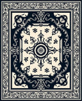 Ornate Floral Scrollwork Pattern Rug