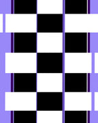 Geometric Black White Purple Checker Rug