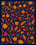 Autumn Leaf Vine Pattern Rug