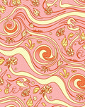 Whimsical Floral Swirl Pattern Design Rug