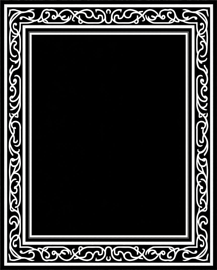 Classic Black White Scrollwork Decorative Rug