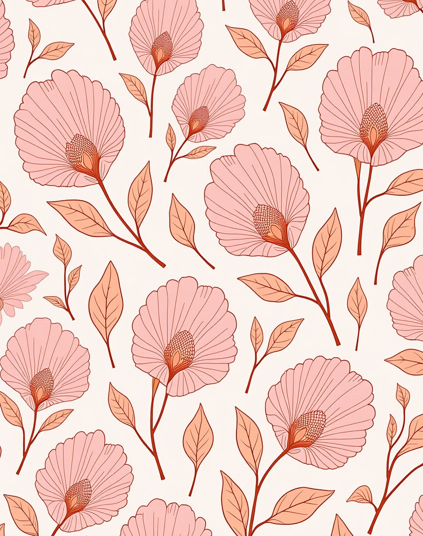 Delicate Pink Floral Pattern Rug