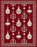 Ornate Holiday Bauble Border Pattern Rug