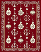 Ornate Holiday Bauble Border Pattern Rug