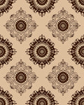 Elegant Brown Mandala Pattern Rug