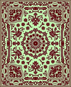 Ornate Floral Medallion Pattern Rug