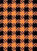 Orange Black Houndstooth Pattern Rug