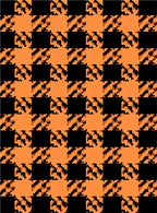 Orange Black Houndstooth Pattern Rug