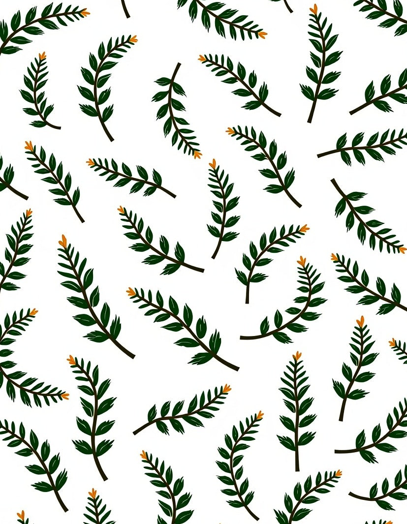Green Leafy Branch Arrangement Rug
