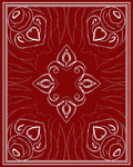 Folk Heart Leaf Mandala Design Rug