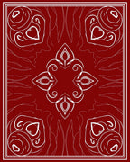 Folk Heart Leaf Mandala Design Rug