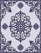 Floral Crested Ornate Pattern Rug