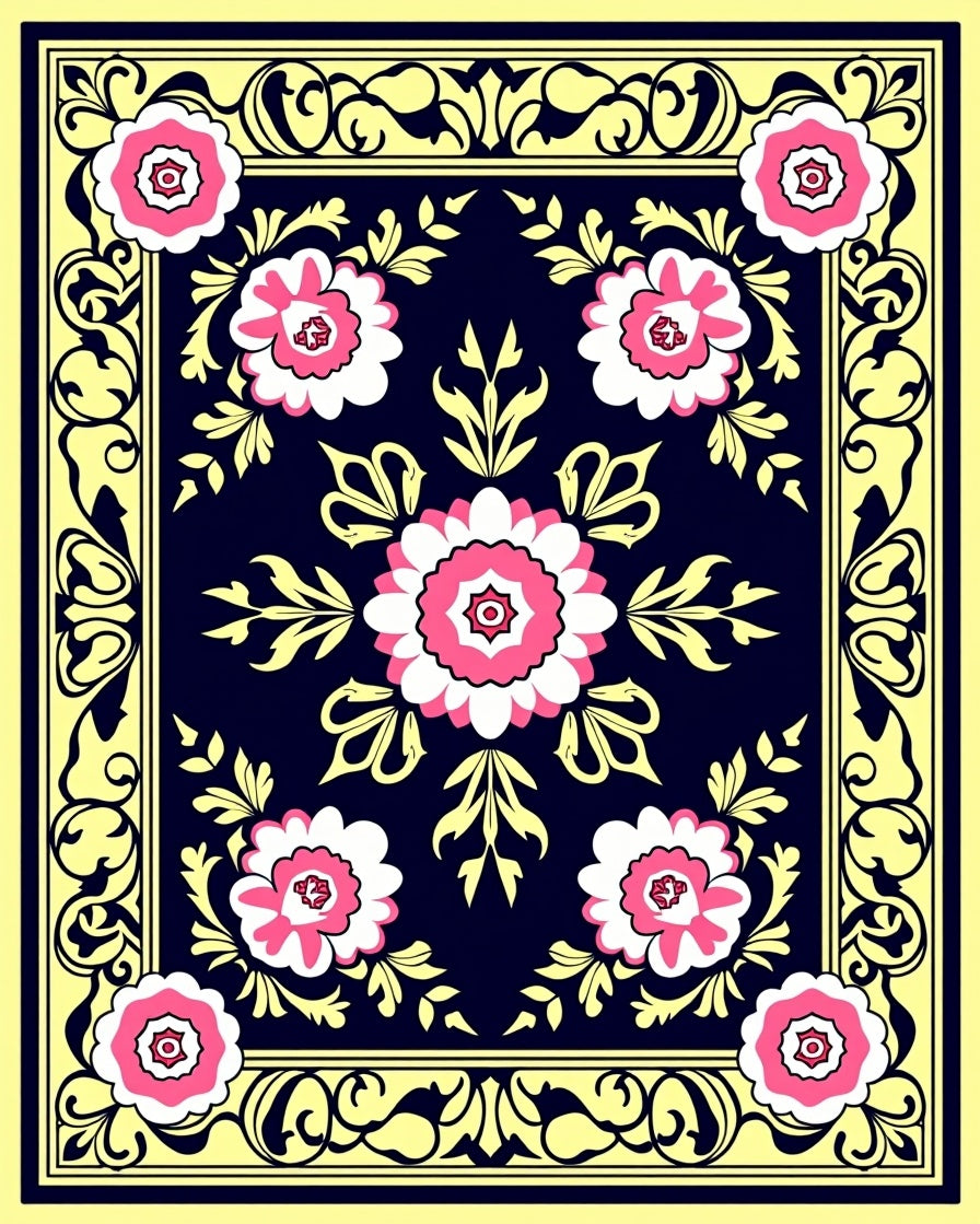 Floral Medallion Pattern Rug