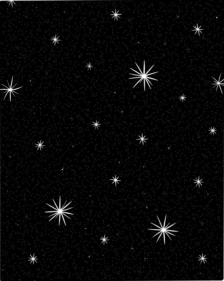 Starscape Pattern with Bright Stars Rug