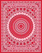 Crimson Lace Mandala Central Round Rug