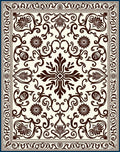 Classic Floral Brown Cream Medallion Rug