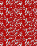 Red Floral Vine Whimsical Pattern Rug