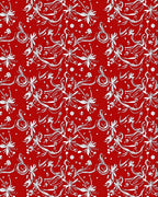 Red Floral Vine Whimsical Pattern Rug