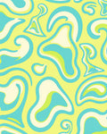 Retro Swirls Waves Abstract Pattern Rug