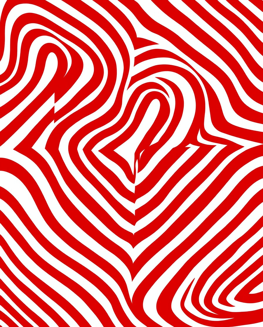 Red White Swirl Abstract Pattern Rug