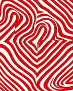 Red White Swirl Abstract Pattern Rug