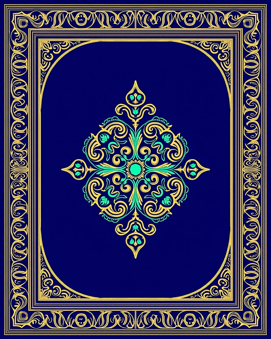 Ornate Floral Centerpiece Rectangle Rug