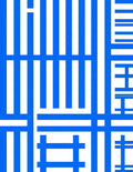 Modern Blue White Geometric Lines Rug