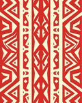 Red And Cream Tribal Stripe Design Rug
