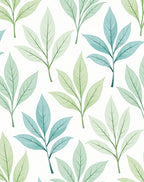 Delicate Leaf Patterned Pastel Rug