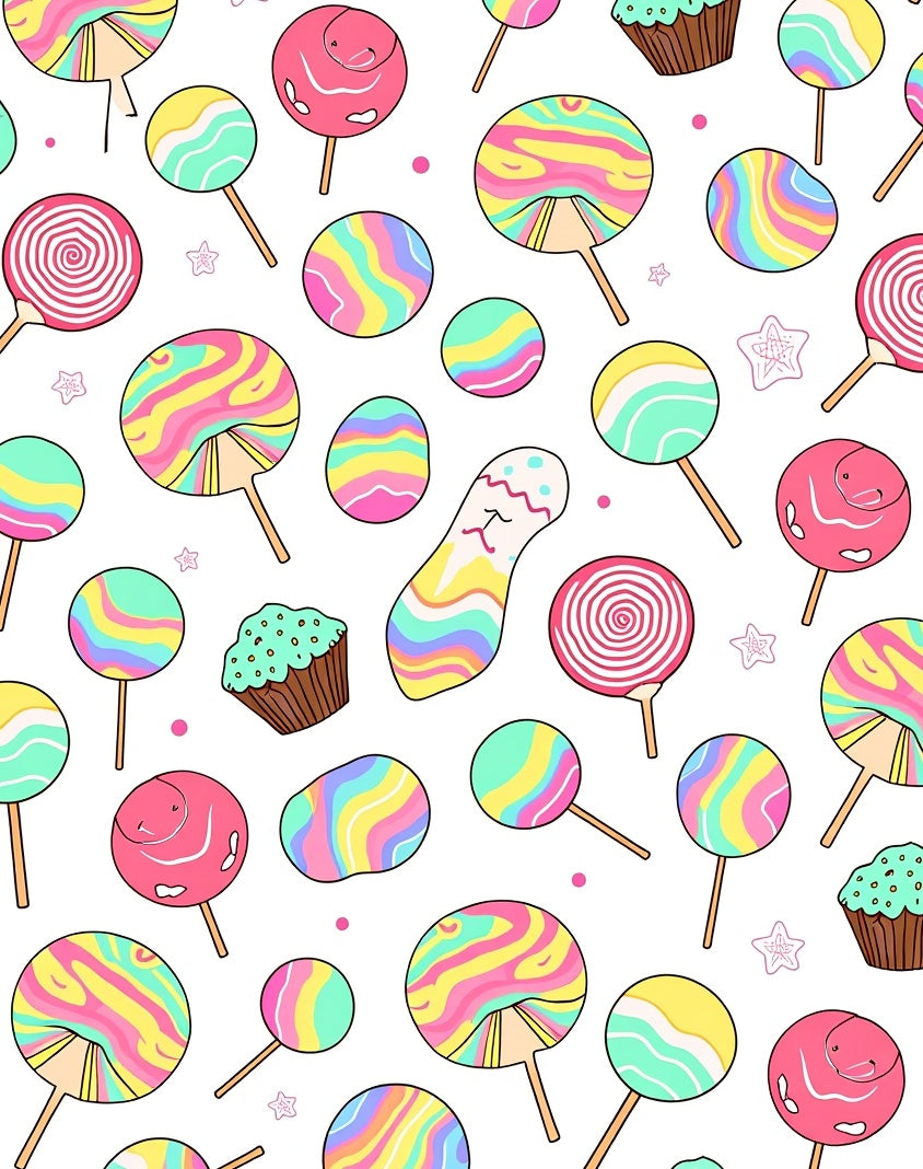 Whimsical Candy Swirl Pattern Design Rug
