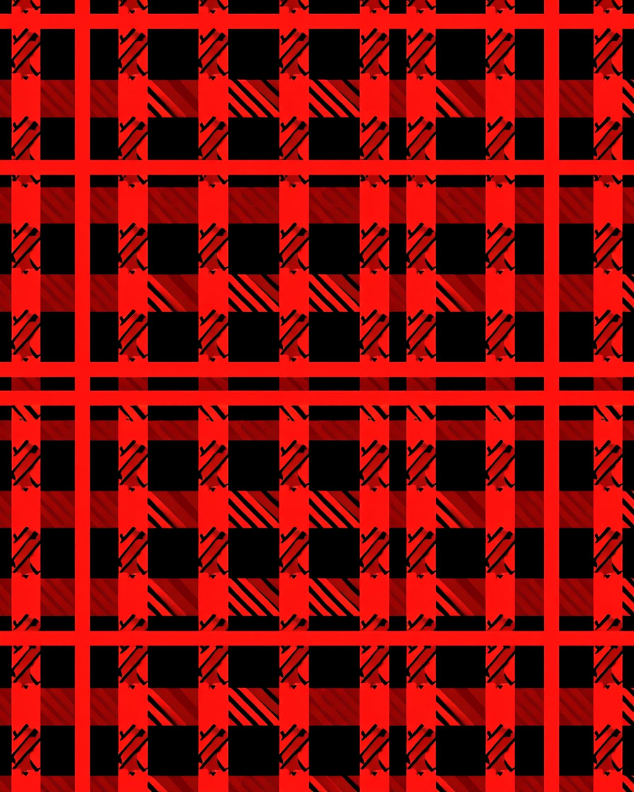 Red Plaid Pattern Rug