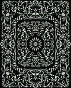 Light Vines Floral Medallion Pattern Rug