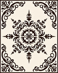 Ornate Scrollwork Baroque Design Rug