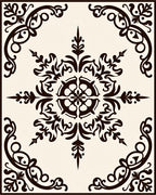 Ornate Scrollwork Baroque Design Rug