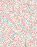 Pastel Wavy Topographic Pattern Rug