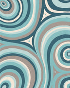 Abstract Swirls Cool Tones Pattern Rug