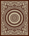 Intricate Mandala Floral Scroll Pattern Rug
