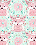 Cute Fox Mandalas Pattern Design Rug