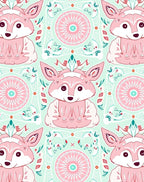 Cute Fox Mandalas Pattern Design Rug