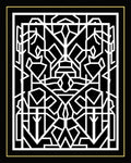 Bold White Geometric Lines Design Rug