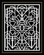 Bold White Geometric Lines Design Rug