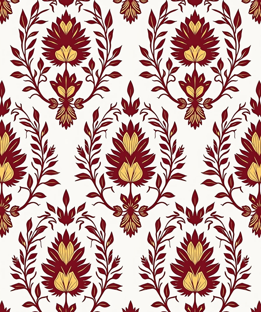 Regal Floral Damask Pattern Design Rug